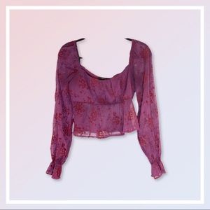 Forever 21, Purple Floral Top, Size Small